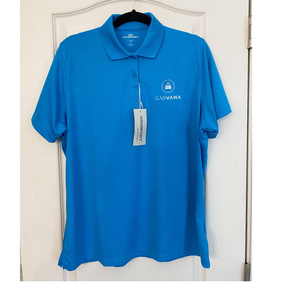 Carvana Shirt‎ Women’s Short Sleeve Polo Blue Vansport Employee Uniform - Picture 1 of 10